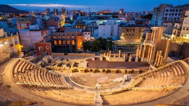 View of the Roman Theatre in Cartagena - Spain