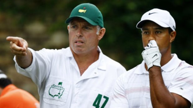 There goes the season: Steve Williams with his boss Tiger Woods.