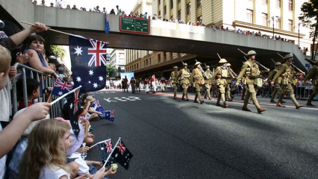 An Anzac Day march in Brisbane.