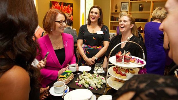 Insulated: Julia Gillard marks Women's Day.