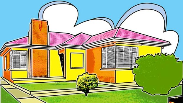 Costly: Australian house prices are high, but we're outranked by Hong Kong, Canada and France. Illustration: Jo Gay (with apologies to Howard Arkley).