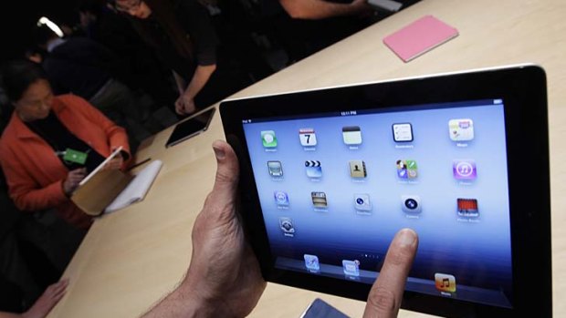 Many app choices ... Apple's new iPad on display last week.
