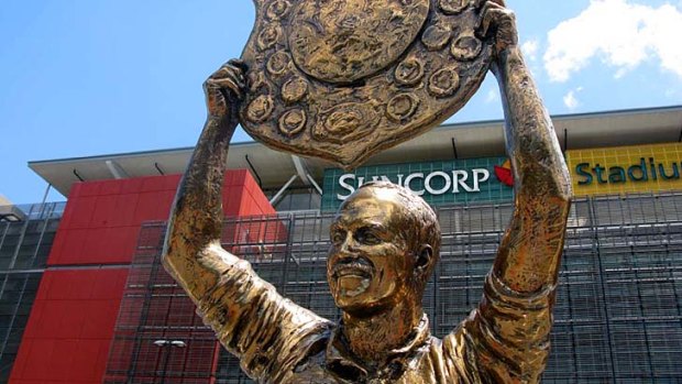 The Wally Lewis statue outside Suncorp Stadium.