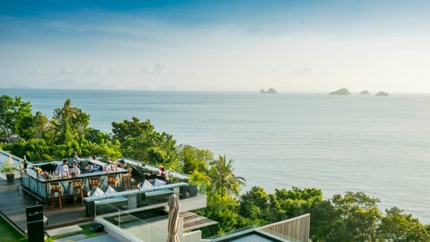 Terrace view to the Five Islands from InterContinental Samui Baan Taling Ngam Resort.