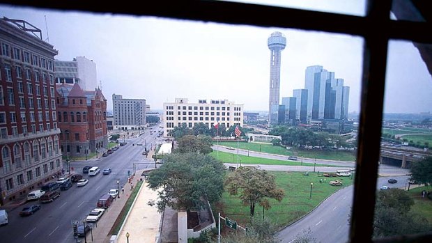 The view from the Sixth Floor Museum window.