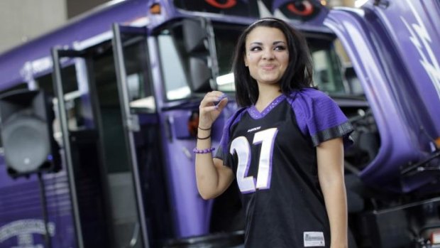Racquel Bailey sports her Ray Rice jersey  before the Baltimore Ravens' game against the Pittsburgh Steelers. "There's two sides to every story."