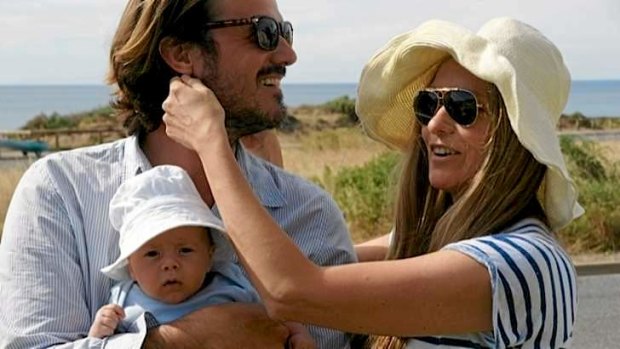 "I have sacrificed a lot of family time...now I want balance back in my life": Collette Dinnigan with husband Bradley Cocks and their son, Hunter.