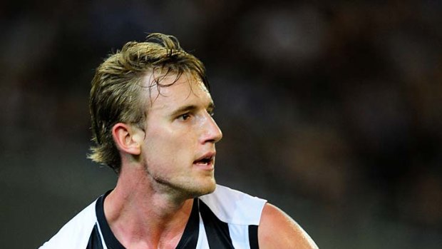 Finding his wings: Lachie Keeffe in action for the Pies.