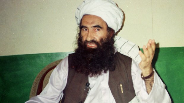 Jalaluddin Haqqani, founder of the militant group the Haqqani network, in Miram Shah, Pakistan, in 1998.