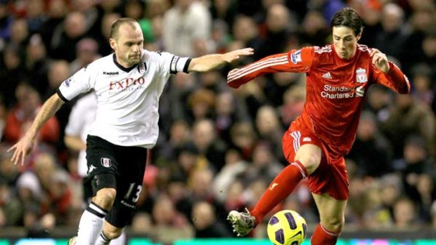 Star striker . . . Fernando Torres in action for Liverpool against Fulham last week in what could be his final Premier League match for the Merseyside club.