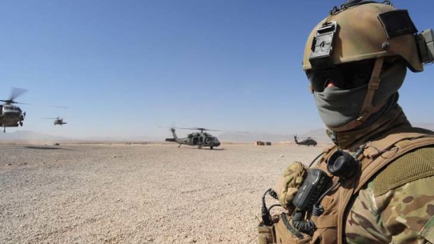 An Australian soldier on the ground in Tarin Kowt.