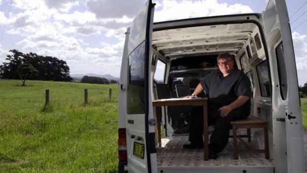 Ric Richardson's mobile office in Byron Bay.