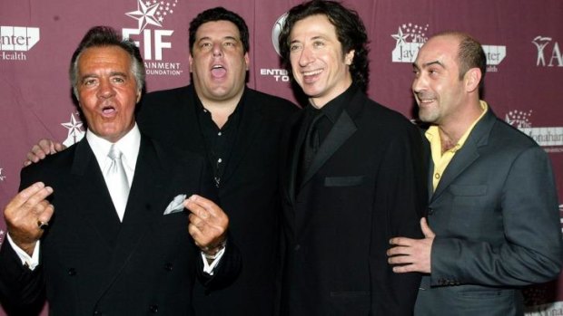 Federico Castelluccio (second from right) with his fellow actors from Sopranos in 2002.
