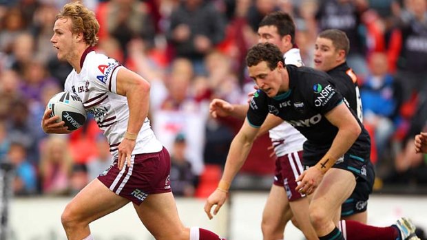 Daly Cherry-Evans finds some open space for Manly.
