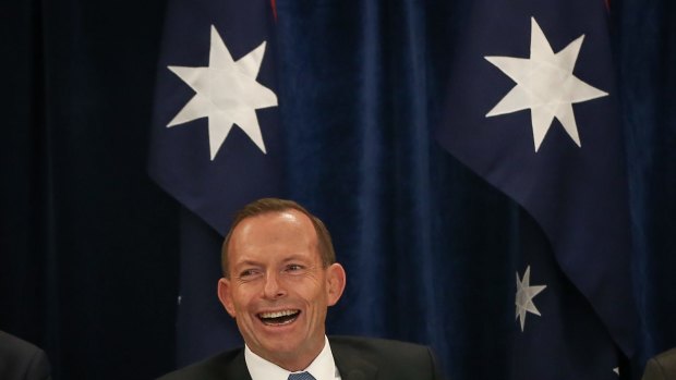 Prime Minister Tony Abbott during a joint press conference after the Council of Australian Governments meeting in Sydney on Thursday.