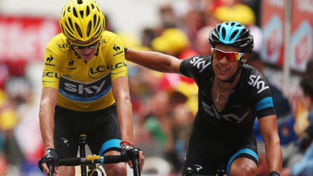 Satisfying: Team Sky's Richie Porte and 2013 Tour de France winner Chris Froome.