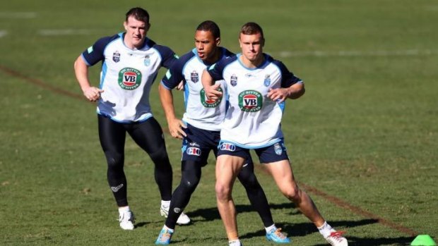 Jack Wighton trains with the Blues in the build-up to Origin II.