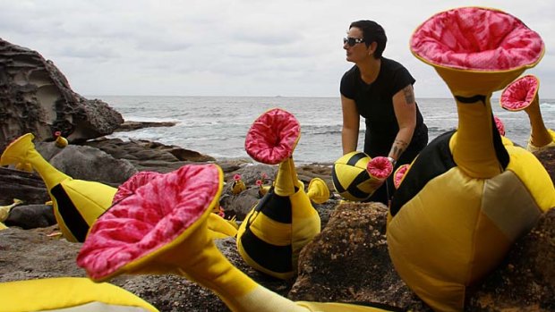 Creativity for shore &#8230; Margarita Sampson with her sea creatures .