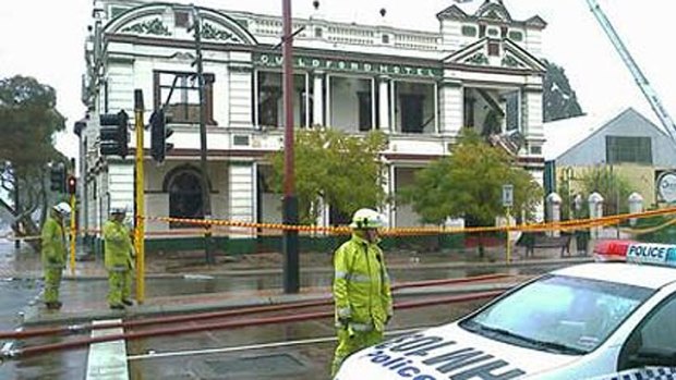 The Guildford Hotel after it was fire damaged in 2008.