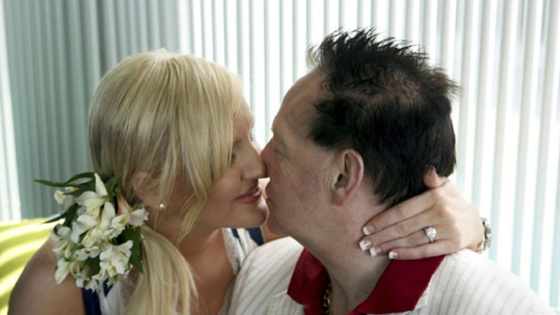 Geoffrey Edelsten with new wife Brynne Gordon (pictured before their marriage yesterday) were allowed to have as absurd a wedding as they wanted - so why deny same-sex couples?