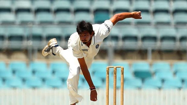 One to watch: Ishant Sharma delivered some rippers at Manuka Oval yesterday.