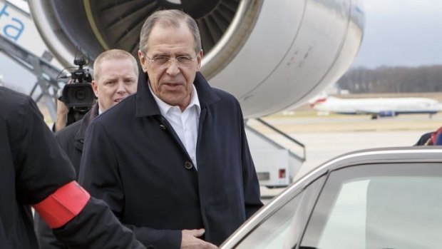 Russian Foreign Affairs minister Sergey Lavrov arrives in Geneva ahead of peace talks.