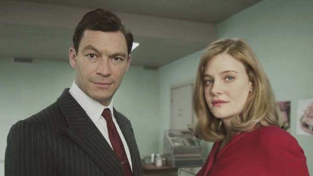Dominic West and Romola Garai in <i>The Hour</i>.