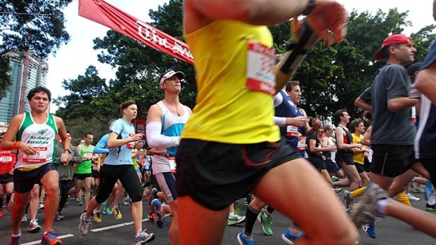 Mass pilgrimage: Runners take part in the City2Surf in 2012.