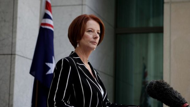 Jibes at journalists ... Julia Gillard announces Craig Thomson's departure from the Labor Party on April 29