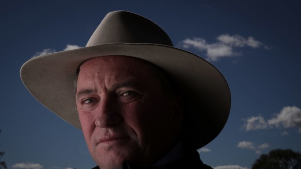 Barnaby Joyce poses for a portrait in Armidale after his television interview with 'Insiders', the morning after declaring victory in the New England by-election, on Sunday 3 December 2017. fedpol Photo: Alex Ellinghausen