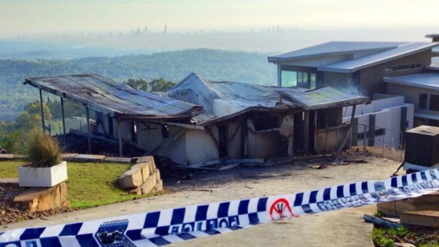 The Tallai house was destroyed by fire on Sunday night. Photo: Luke Miers/Seven News, via Twitter.