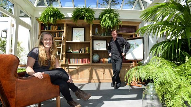 Designers Carolyn and Joby Blackman in their library garden.