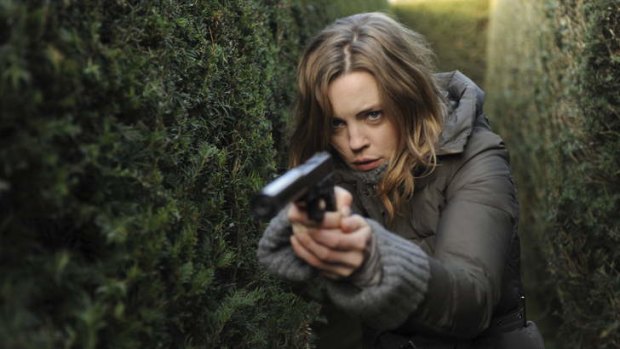 Melissa George in a scene from <i>Hunted</i>.
