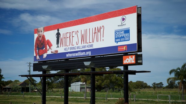 One of three billboards on the Pacific Highway for the Where's William? campaign.