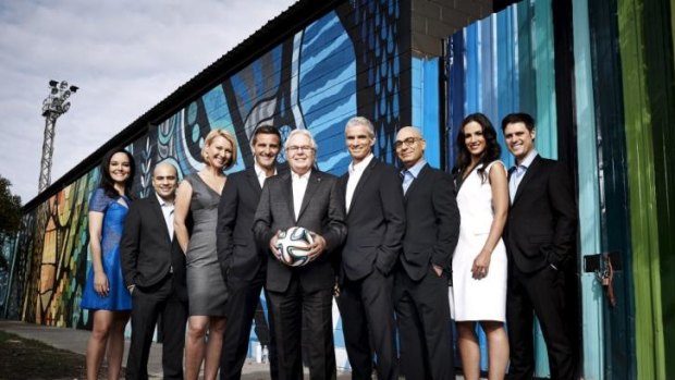 Dream team: Les Murray and the SBS World Cup presenters.