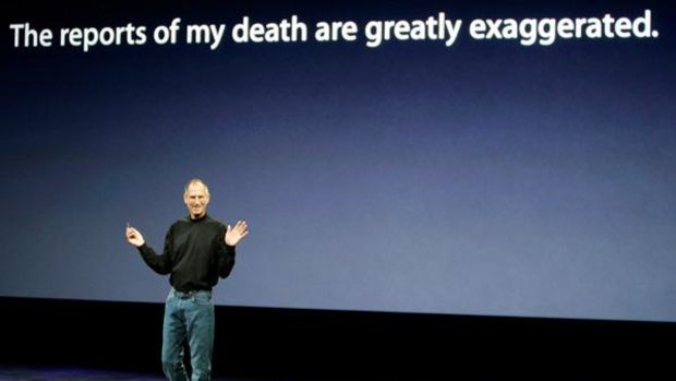 Apple CEO Steve Jobs speaks at an Apple event in September last year.