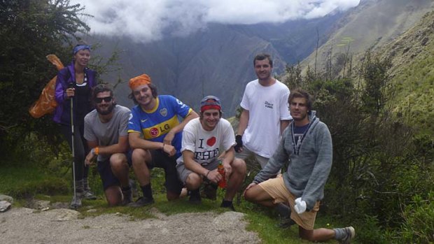 Wrong place at the wrong time: The friends trekking in Peru last year.