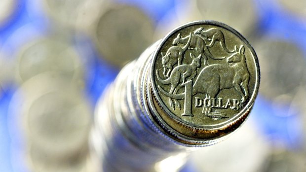 The Australian dollar hit a low of 83.92 US cents - its lowest level since July 2010 - soon after economic growth figures were released at 1130 AEDT.