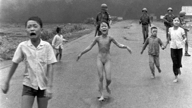 The iconic image of Kim Phuc after a napalm attack on her Vietnamese village in 1972.
