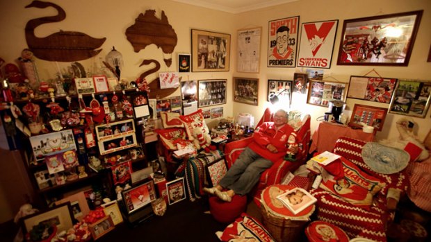 Buddy beautiful: Bloods legend Nell Cooper relaxes at her home in Broadmeadows.