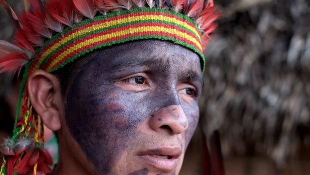 The chief of Awa Village, Itatxi Awa, in  the Amazon.