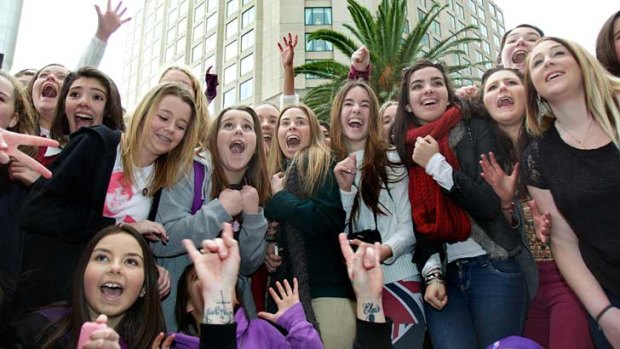 Justin Bieber's fans await a sighting of the teen sensation in Melbourne today.