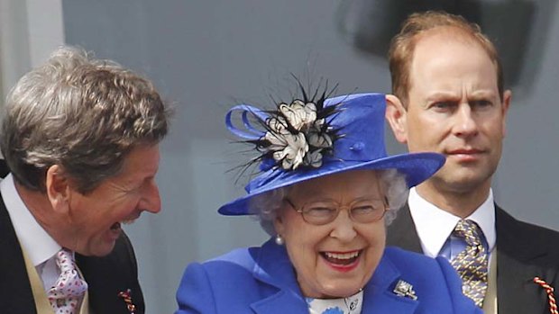 A nation's favourite ... Queen Elizabeth II watches the Derby at Epsom.