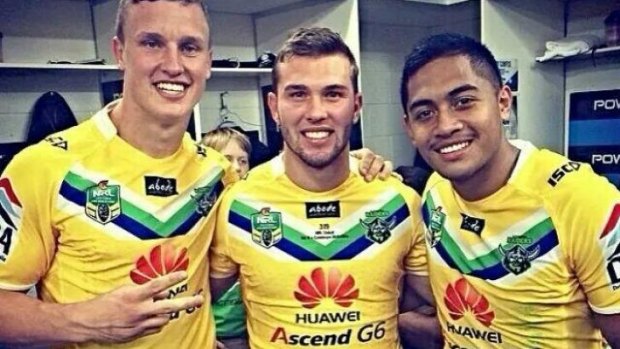 Anthony Milford, left, will use his relationship with Jack Wighton, right, and Mitch Cornish, centre, to push for an Origin berth.