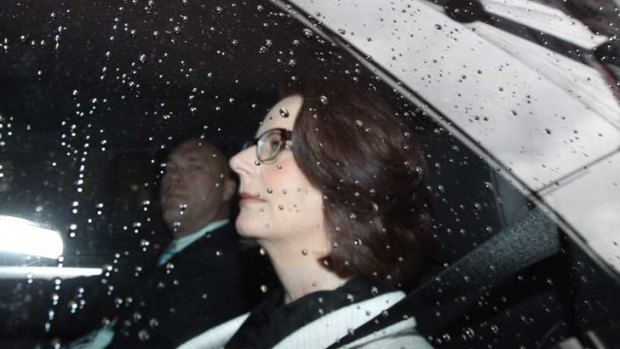 Former prime minister Julia Gillard on her way to her appearance at the unions royal commission.
