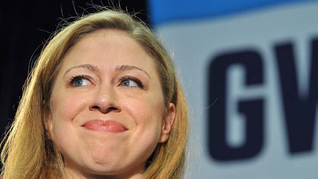 From Garbo-like to celebrity status &#8230; Chelsea Clinton, daughter of the former US president Bill Clinton, at the George Washington University Phones for Hope launch.