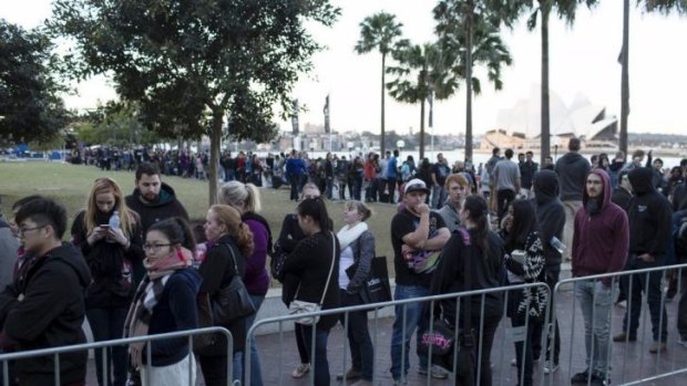 Queues for the Game of Thrones exhibition extend for six hours.