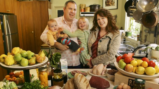 Growth spurt ... Richard and Tiffany Cornish, with children Sunday (left) and Ginger, try to use local produce whenever possible.