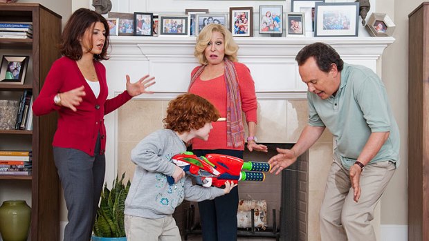 Billy Crystal, right, comes to grips with babysitting the grandchildren in <i>Parental Guidance</i>.
