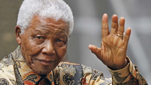 Admitted to hospital: former South African president Nelson Mandela.